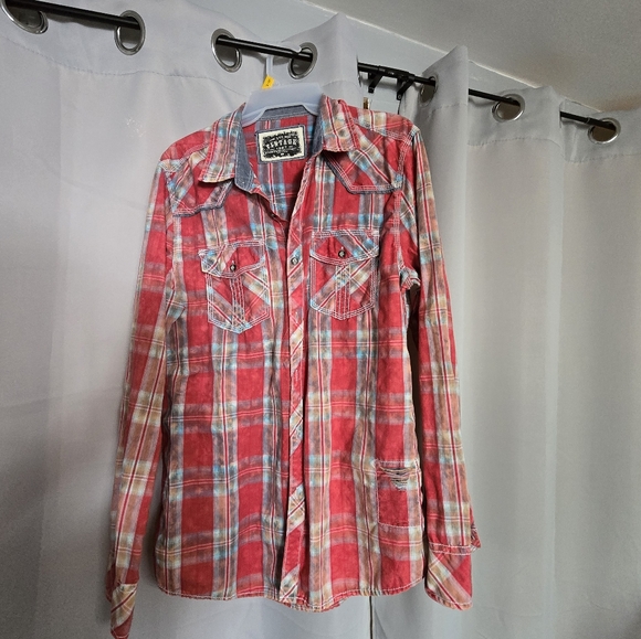 Ladies BKE vintage place button down - Picture 2 of 4